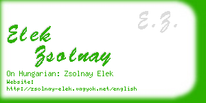 elek zsolnay business card